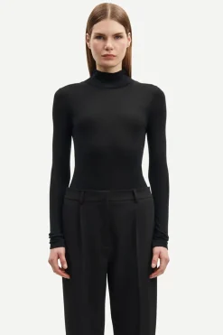 Dames t-shirt lange mouw zwart