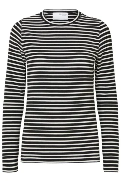 Dames t-shirt lange mouw zwart