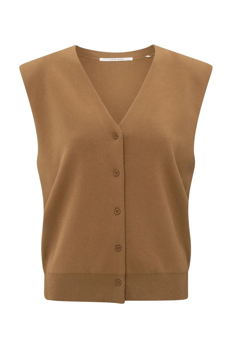 Dames vest bruin
