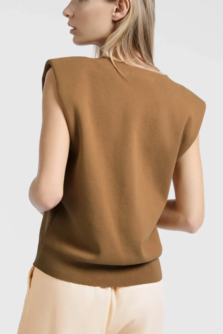 Dames vest bruin