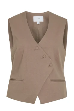 Dames vest grijs