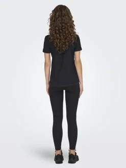 Fitness dames t-shirt km blauw