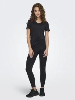 Fitness dames t-shirt km blauw
