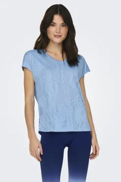 Fitness dames t-shirt km blauw