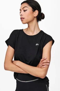 Fitness dames t-shirt km zwart
