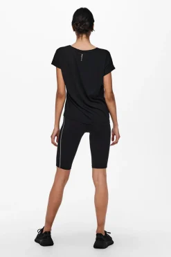 Fitness dames t-shirt km zwart