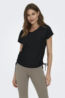 Fitness dames t-shirt km zwart
