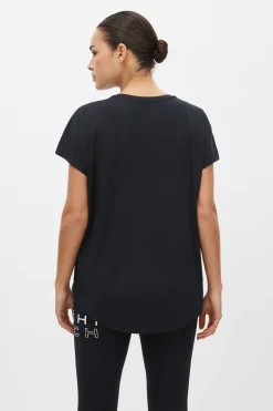 Fitness dames t-shirt km zwart
