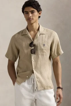 Heren overhemd km casual bruin