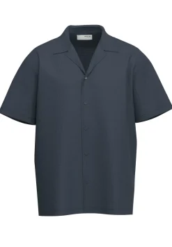 Heren overhemd km casual blauw