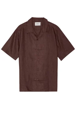 Heren overhemd km casual bruin