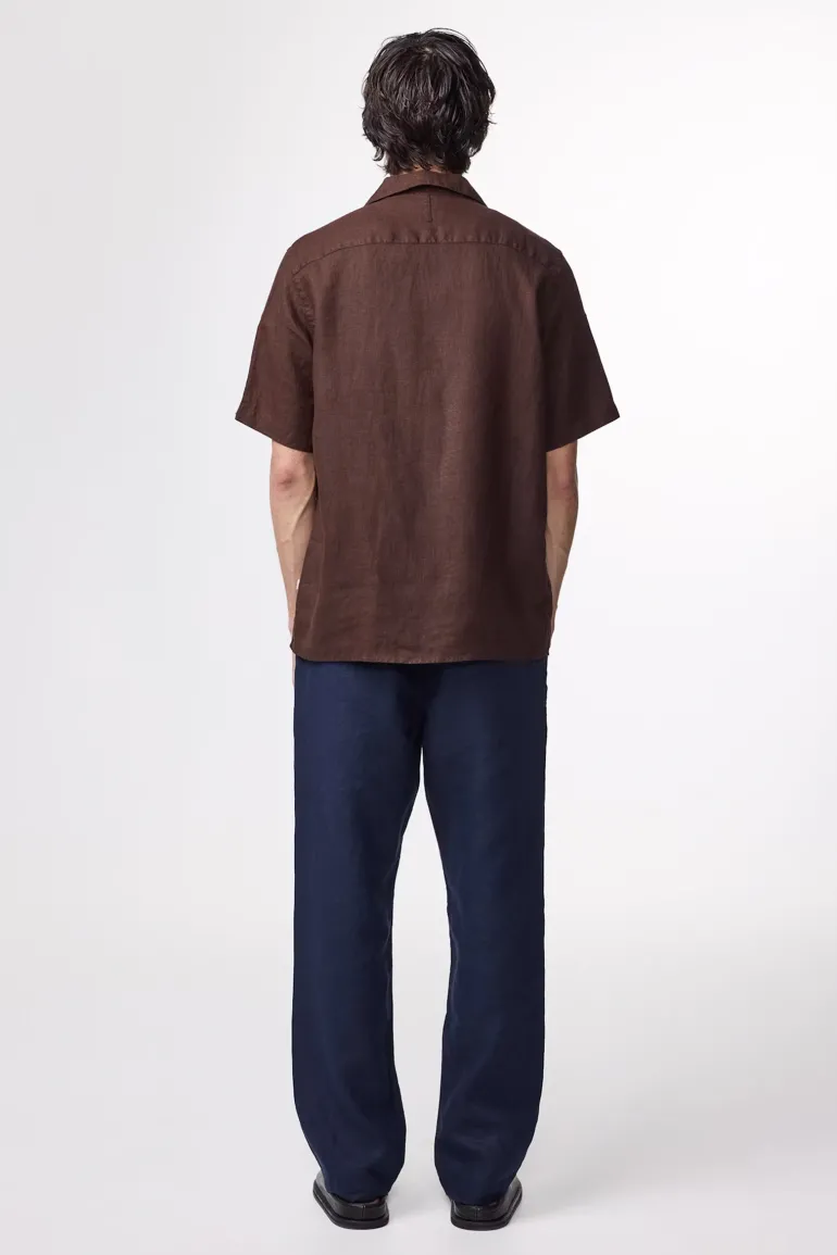 Heren overhemd km casual bruin