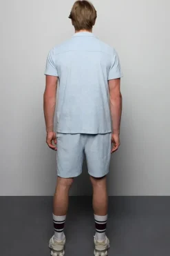 Heren overhemd km casual blauw