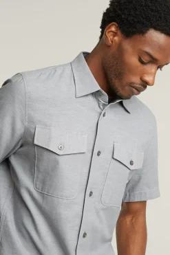Heren overhemd km casual grijs