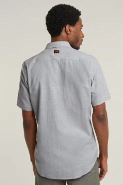 Heren overhemd km casual grijs