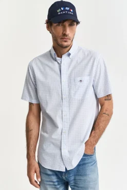 Heren overhemd km casual blauw