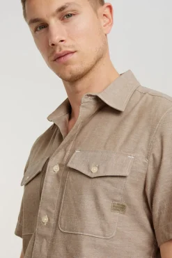 Heren overhemd km casual bruin