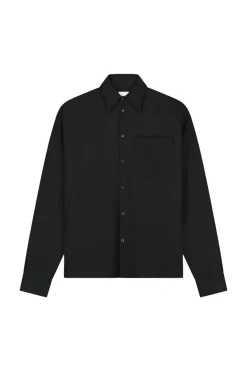 Heren overhemd lm casual zwart