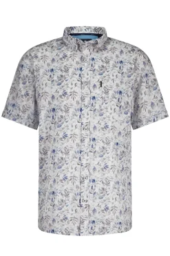 Heren overhemd lm casual bruin
