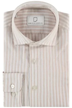 Heren overhemd lm casual bruin