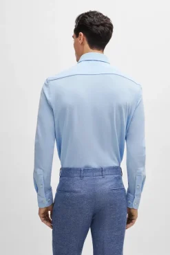 Heren overhemd lm casual blauw