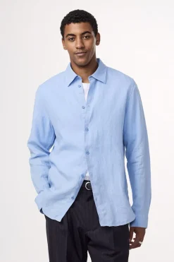 Heren overhemd lm casual blauw