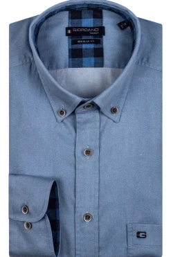 Heren overhemd lm casual blauw
