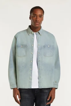 Heren overhemd lm casual blauw