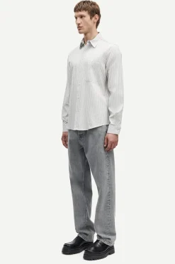 Heren overhemd lm casual bruin