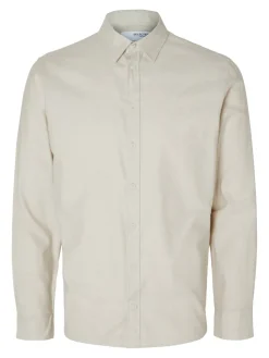Heren overhemd lm casual bruin