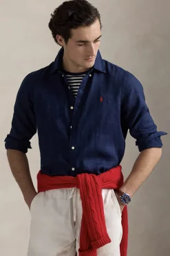 Heren overhemd lm casual blauw