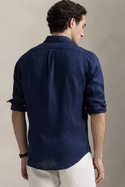 Heren overhemd lm casual blauw