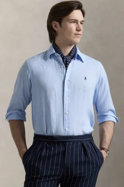 Heren overhemd lm casual blauw