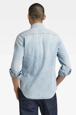 Heren overhemd lm casual blauw