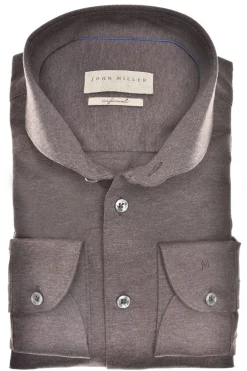 Heren overhemd lm casual bruin