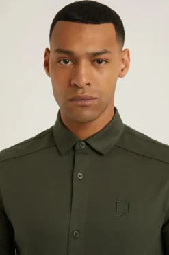 Heren overhemd lm casual groen
