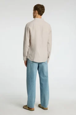 Heren overhemd lm casual ecru