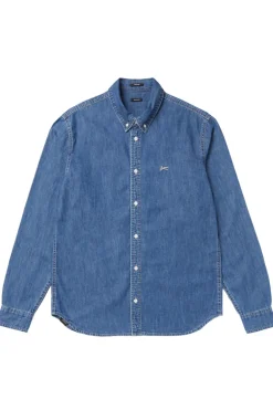 Heren overhemd lm casual blauw