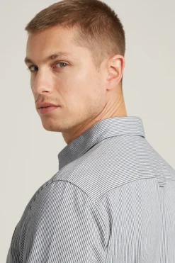 Heren overhemd lm casual blauw