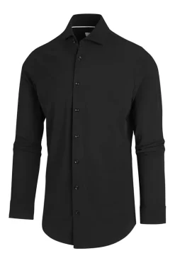 Heren overhemd lm casual zwart