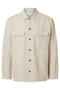 Heren overhemd lm casual bruin