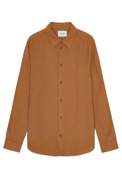 Heren overhemd lm casual bruin