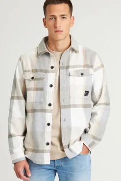 Heren overhemd lm casual bruin