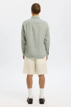 Heren overhemd lm casual groen