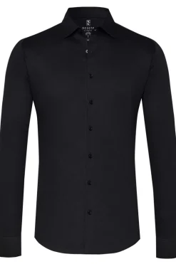 Heren overhemd lm casual zwart