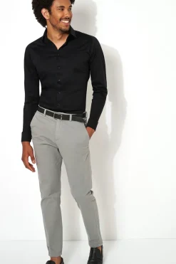 Heren overhemd lm casual zwart
