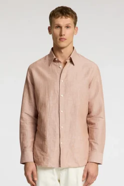 Heren overhemd lm casual bruin