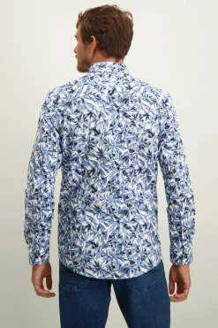 Heren overhemd lm casual wit