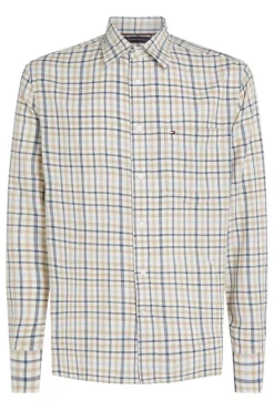 Heren overhemd lm casual bruin