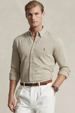 Heren overhemd lm casual bruin
